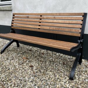 Gevelbank 157 cm vrijstaand, zwarte steunen